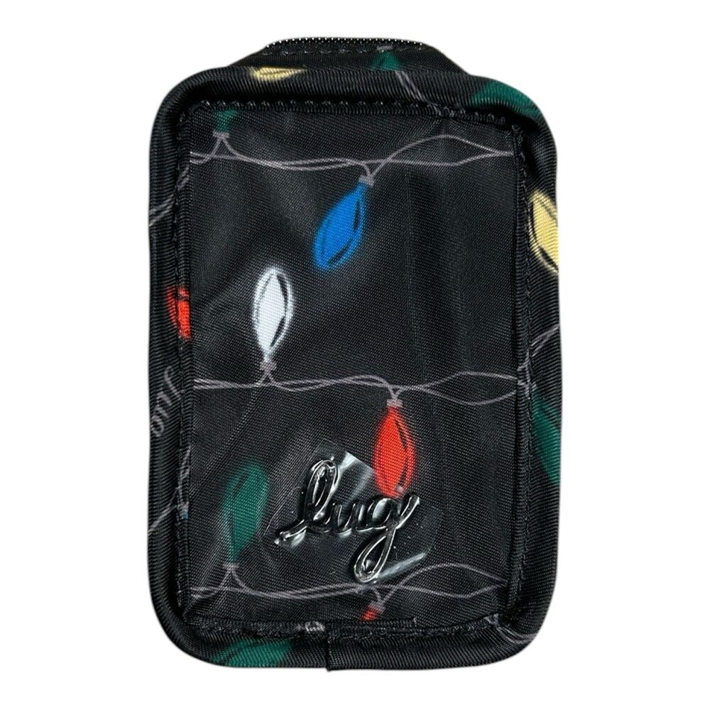 Lug Drizzle Card Case NWT Christmas Lights Black Carabiner Clip Zip Wallet